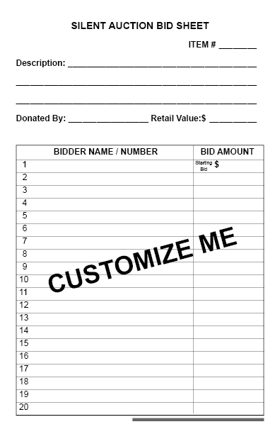 mid sized customizable carbon copy silent auction bid sheet silent auction bid sheets carbon copy